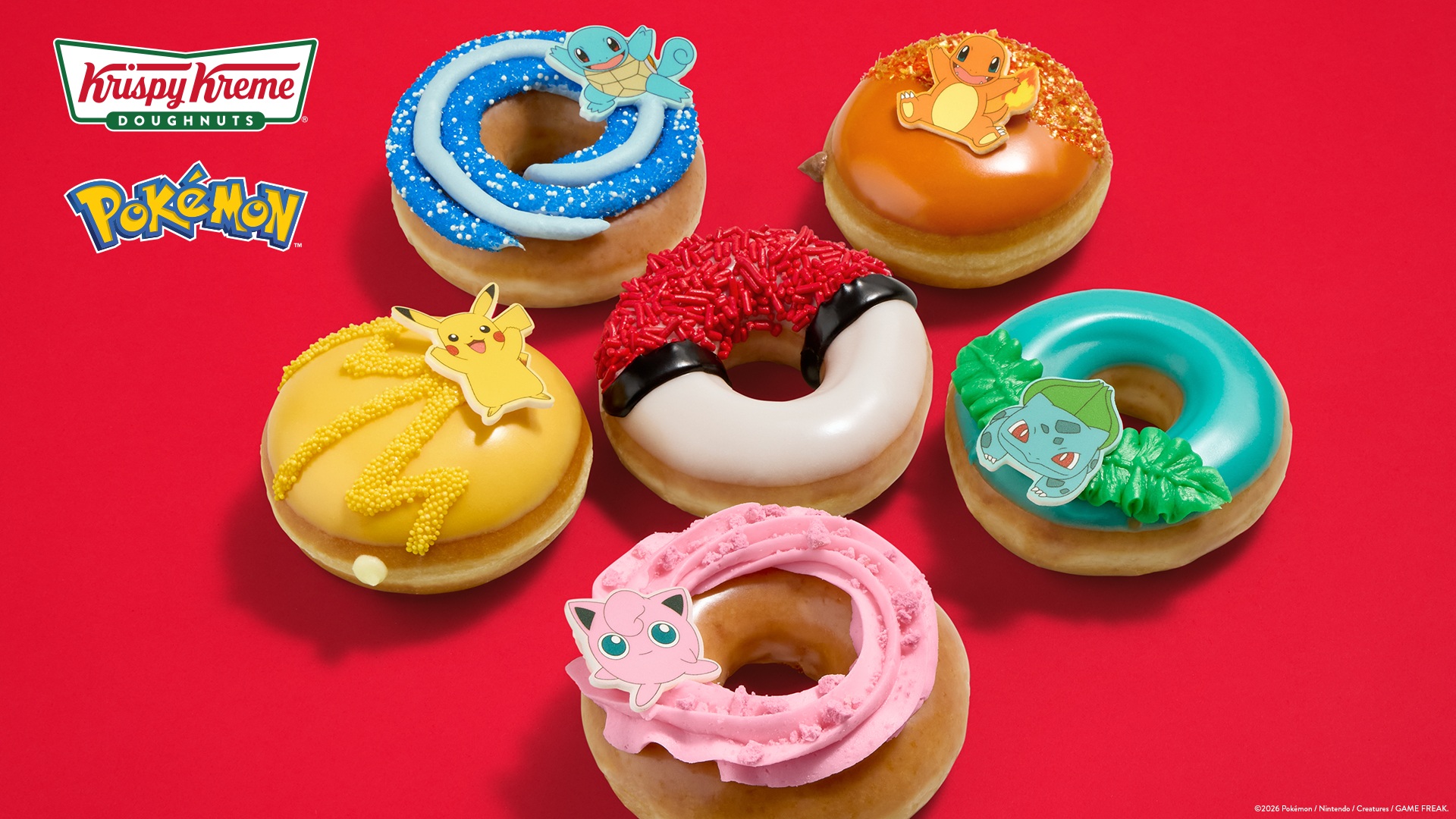 Krispy Kreme lança nova coleção de donuts Pokémon® com cinco Pokémon® amados